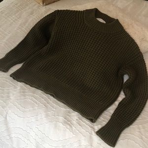 Everlane chunky hunter green wool/cashmere sweater. Size S